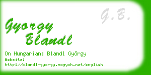 gyorgy blandl business card